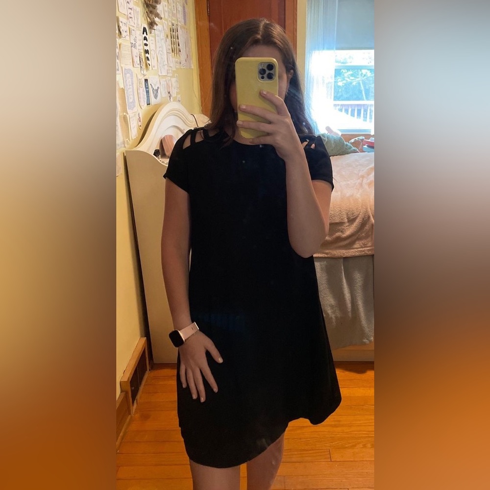 JCPenney Black Cut Out Mini Shift Dress